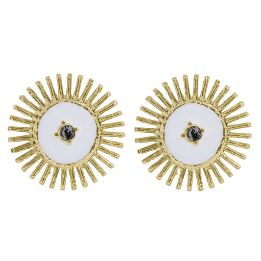 Pendientes Sol esmaltado | Omitouch Joyas de Diseño en España