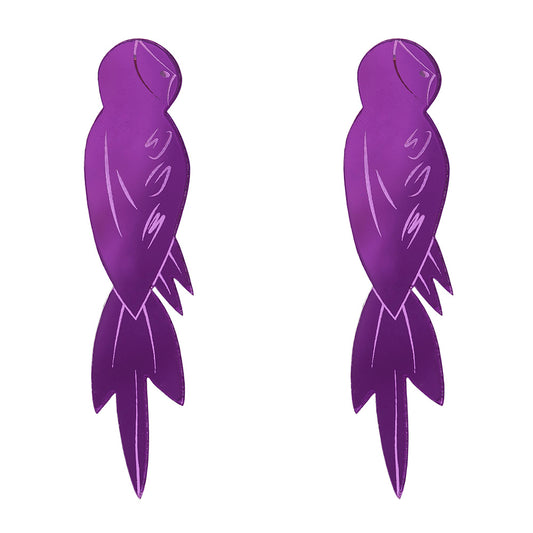 Pendientes Loro Morado