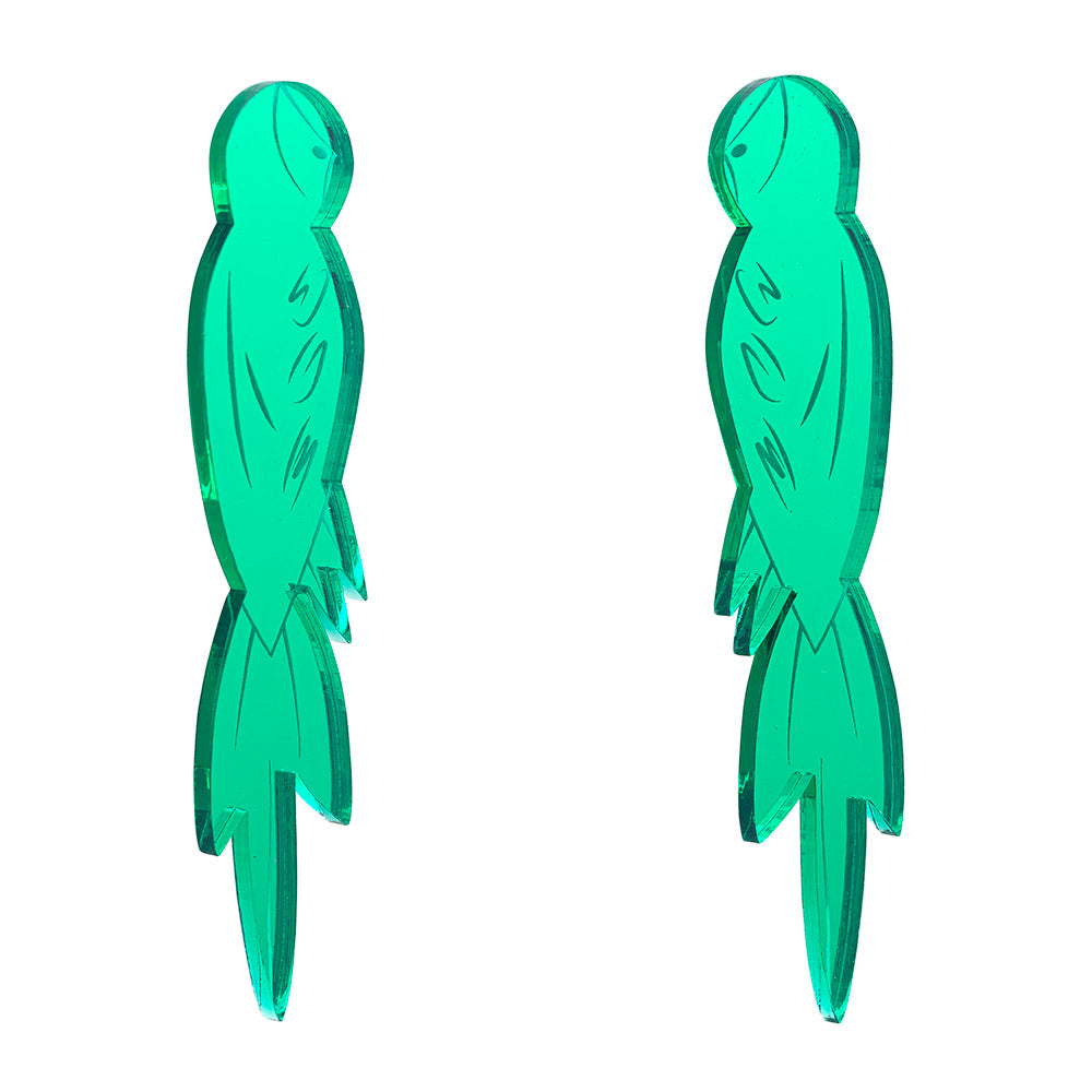 Pendientes loro verde | OMI Touch Joyas