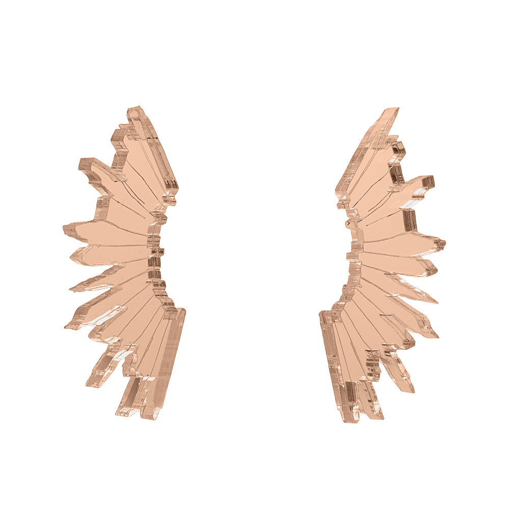 Pendientes rayo oro rosa | OMI Touch Joyas