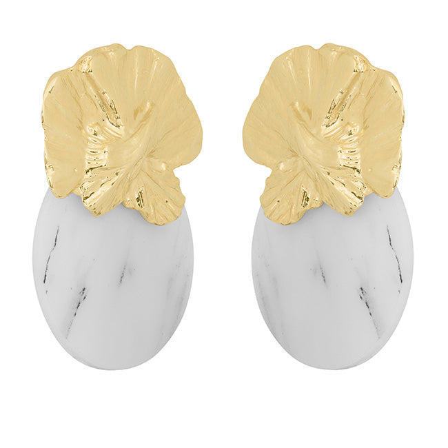 Pendientes Orquídea mármol