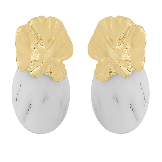 Pendientes Orquídea mármol