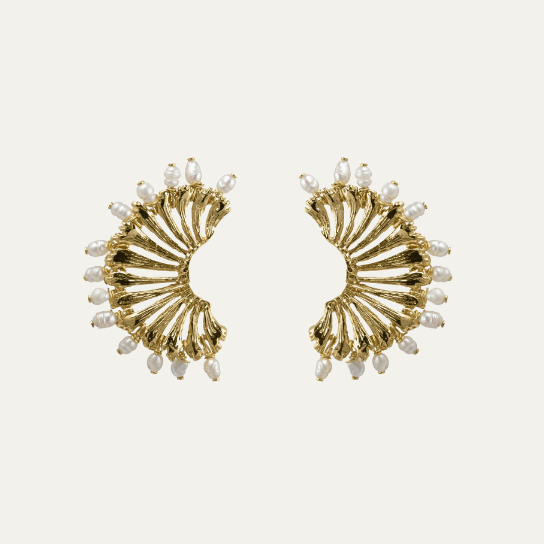 Pendientes Anémona Perla | OMI Touch Joyas