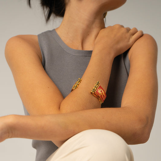 Brazalete Caballito de Mar coral