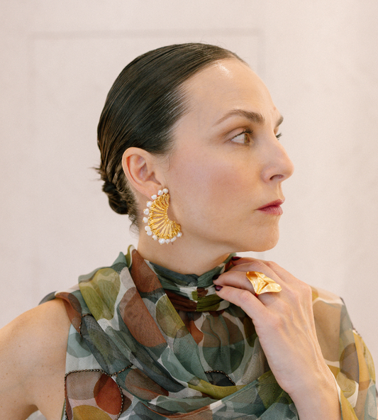 Pendientes Anémona Perla