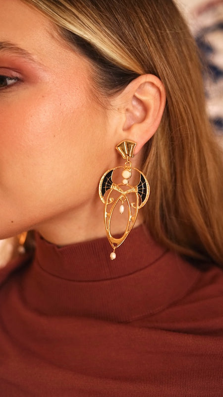 Pendientes Nenúfar Negro