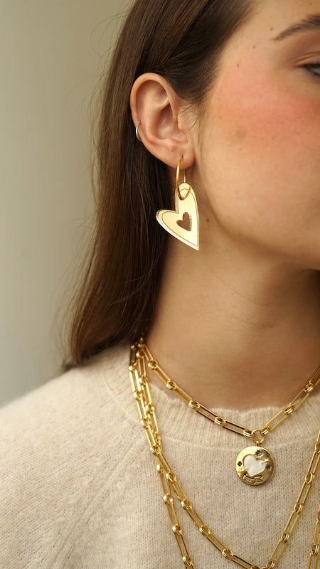 Pendiente aro corazón