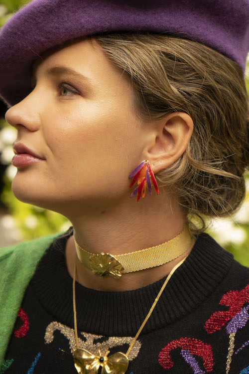 Pendientes Coral esmaltado