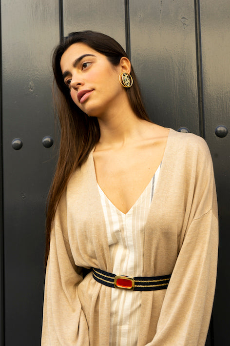 Pendientes Aro Óvalo purpu multi