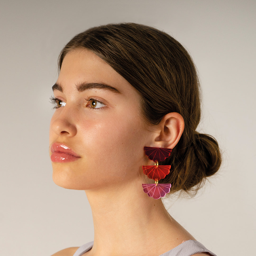 Pendientes Shangay triple