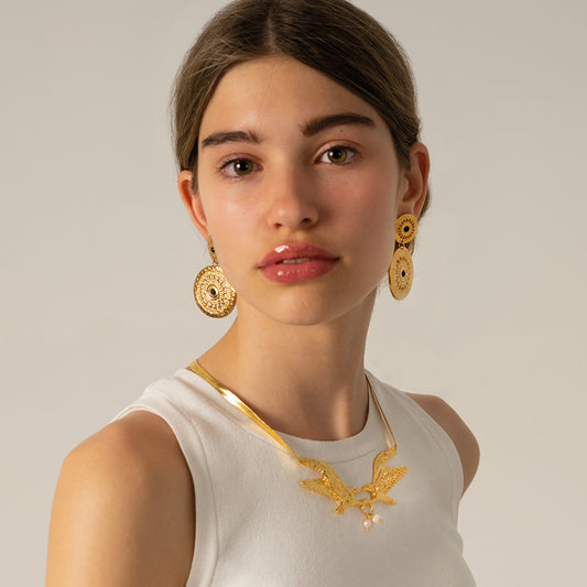 Collar Aguilas y pendientes | Omitouch Joyas de Diseño en España