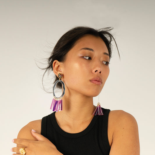 Pendientes Aloha Purpurina