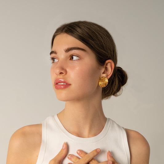 Pendientes escudo purpurina