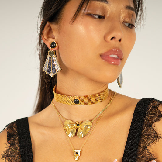 Pendientes Olid con Choker Pilar | Omitouch joyas de diseño