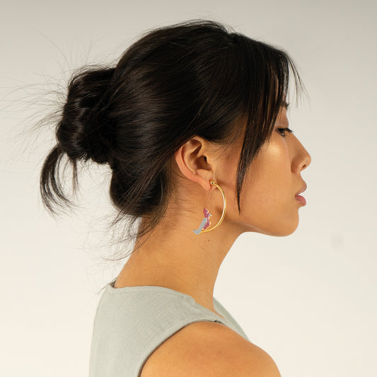 Pendientes Aro Papagayo gris