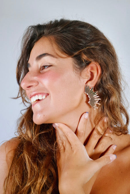 Pendientes Rayo Oro Rosa