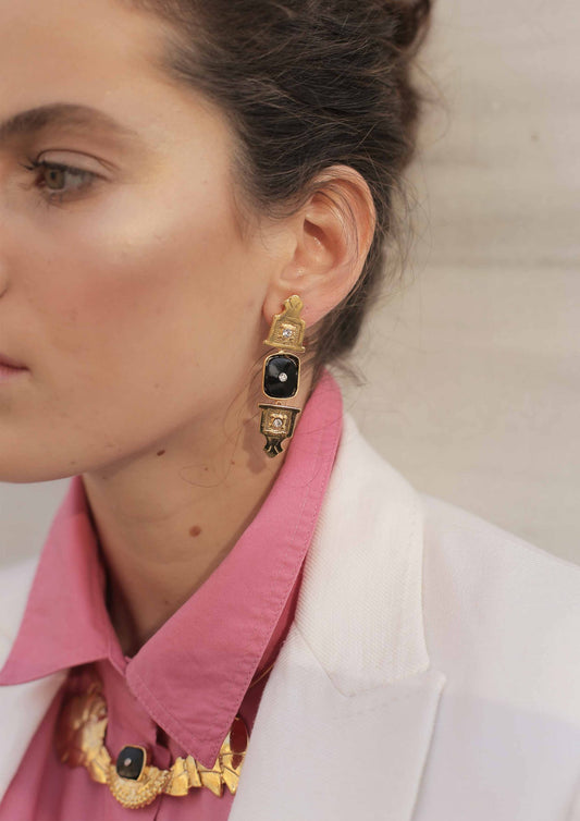 Pendientes Vitola mini negro