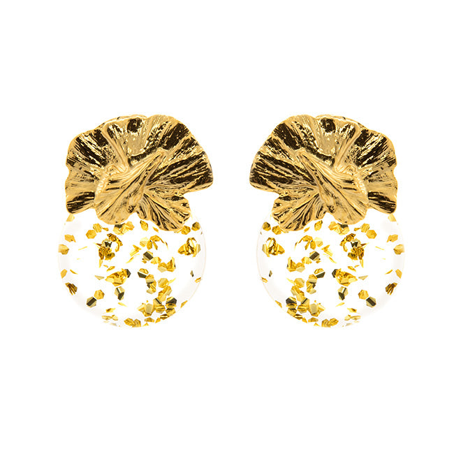 Pendientes Orquídea oro | OMI Touch Joyas