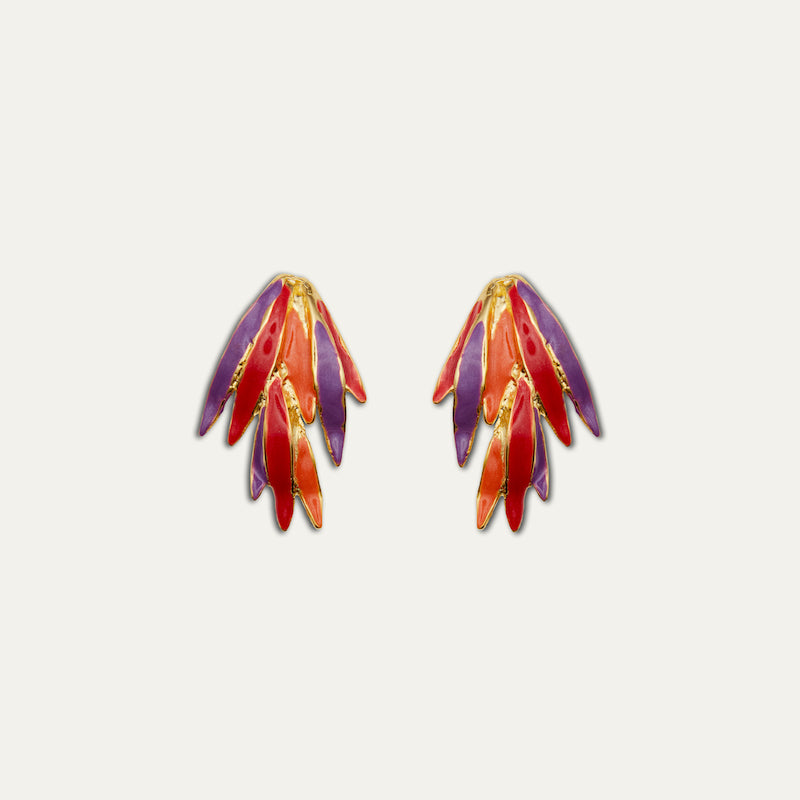 Pendientes Coral Esmaltado | OMI Touch Joyas