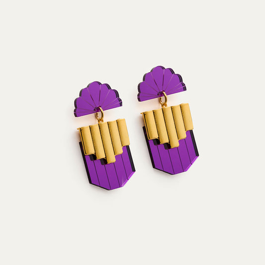 Pendientes Metropolis Morado