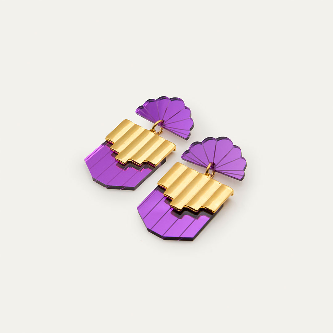 Pendientes Metropolis Morado | OMI Touch