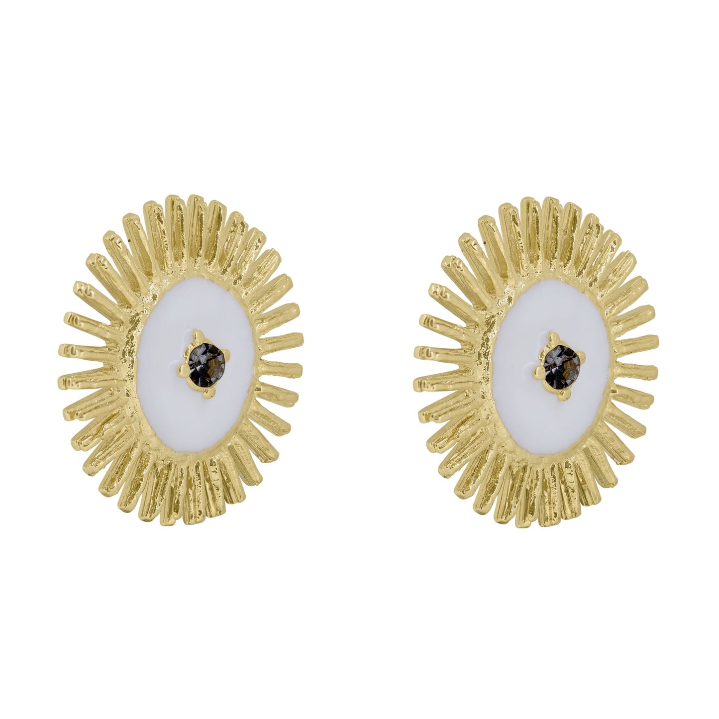 Pendientes Sol esmaltado | Omitouch Joyas de Diseño en España