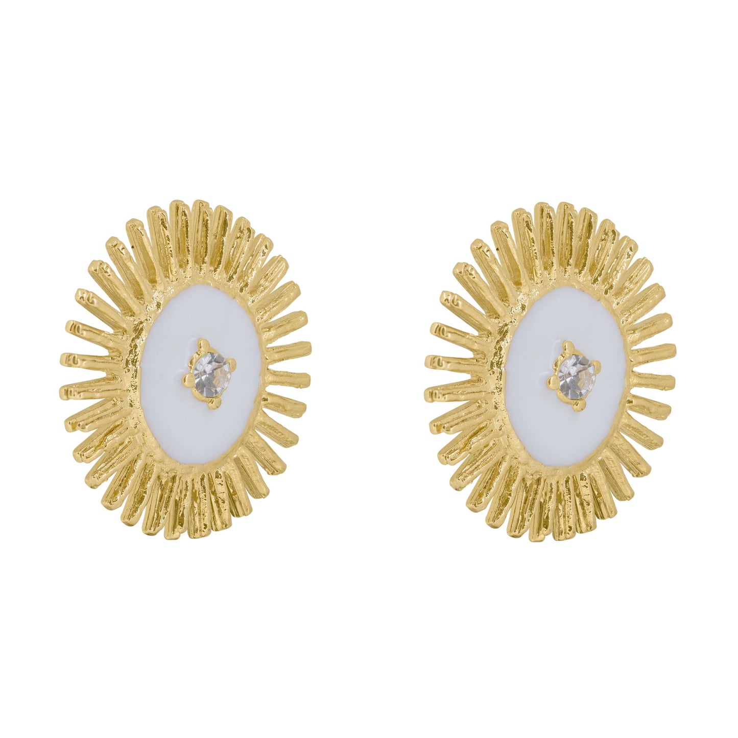 Pendientes Sol esmaltado | Omitouch Joyas de Diseño en España