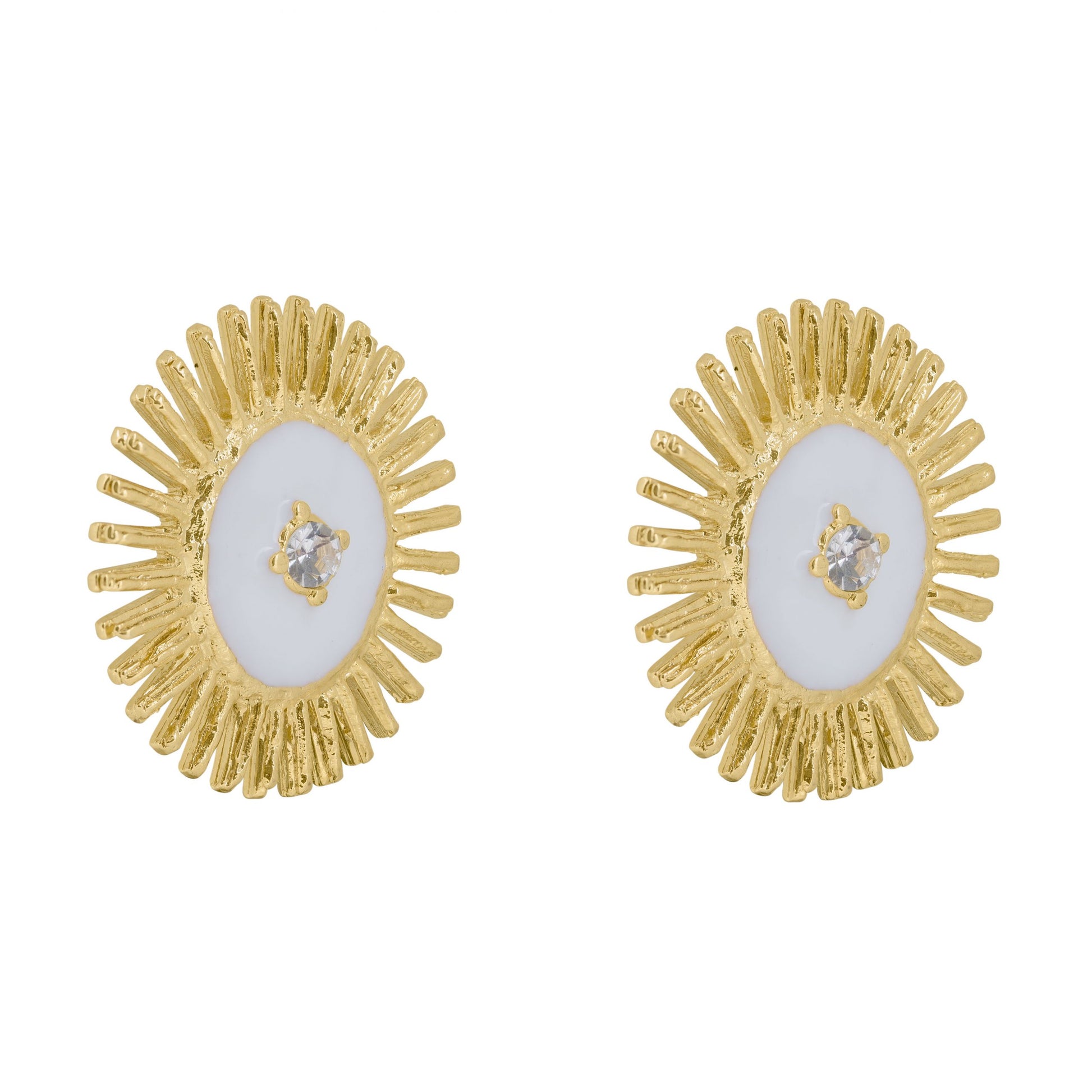 Pendientes Sol esmaltado | Omitouch Joyas de Diseño en España