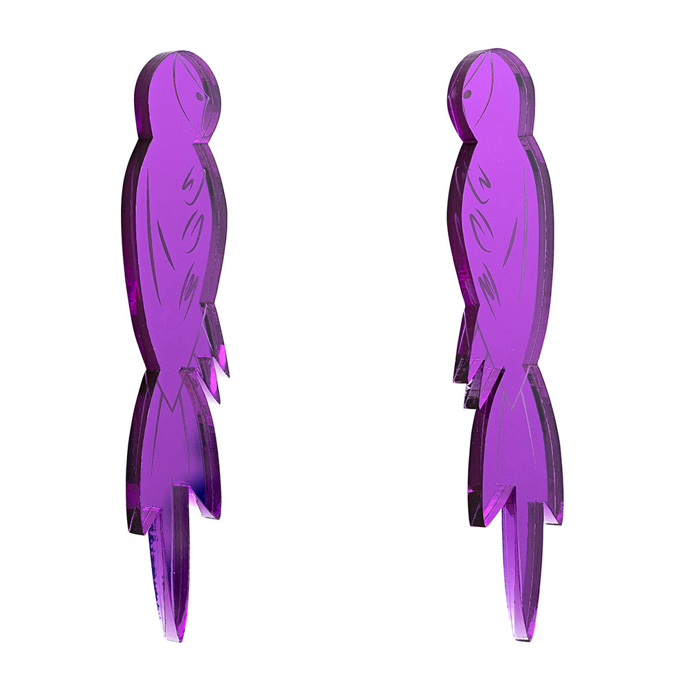 Pendientes Loro Morado