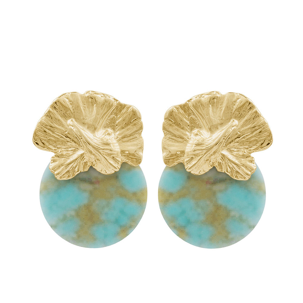 Pendientes Orquídea turquesa | OMI Touch Joyas
