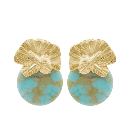 Pendientes Orquídea turquesa | OMI Touch Joyas