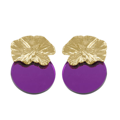 Pendientes Orquídea morado | OMI Touch Joyas