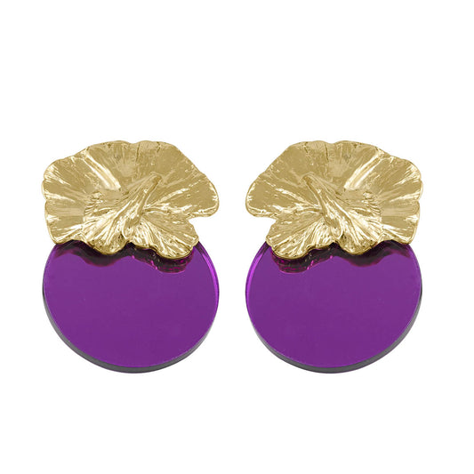 Pendientes Orquídea morado | OMI Touch Joyas