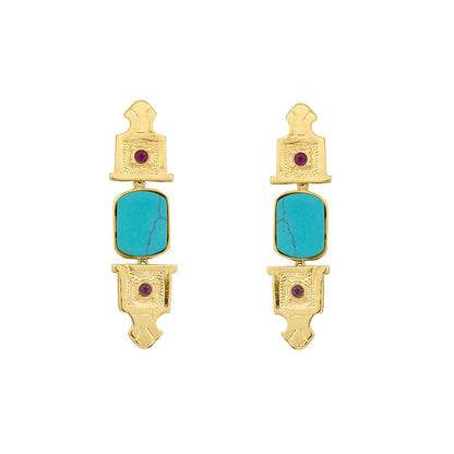 Pendientes Vitola mini turquesa | OMI Touch Joyas