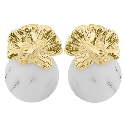 Pendientes Orquídea mármol | OMI Touch Joyas