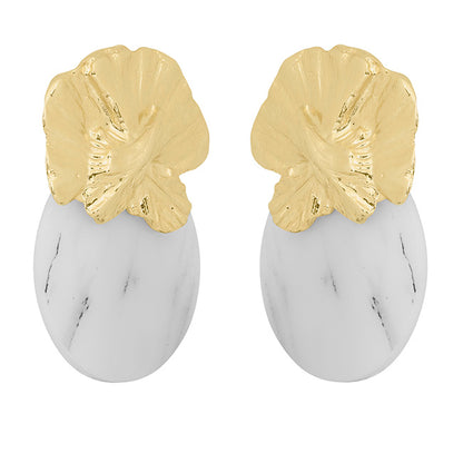 Pendientes Orquídea mármol