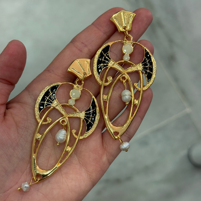 Pendientes Nenúfar Negro