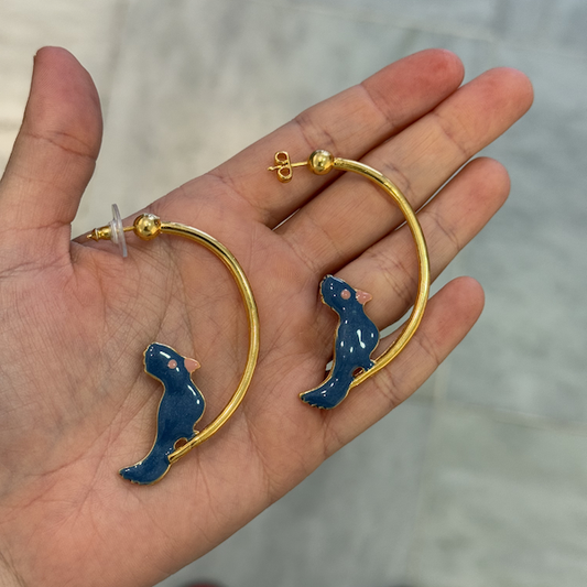Pendientes Aro Papagayo Azul