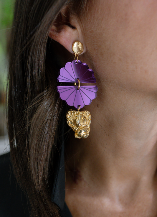 Pendientes Shangay Dragón Morado