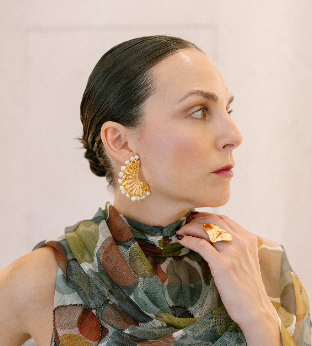 Pendientes Anémona Perla