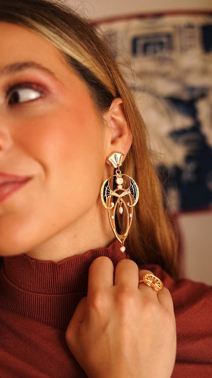 Pendientes Nenúfar Negro