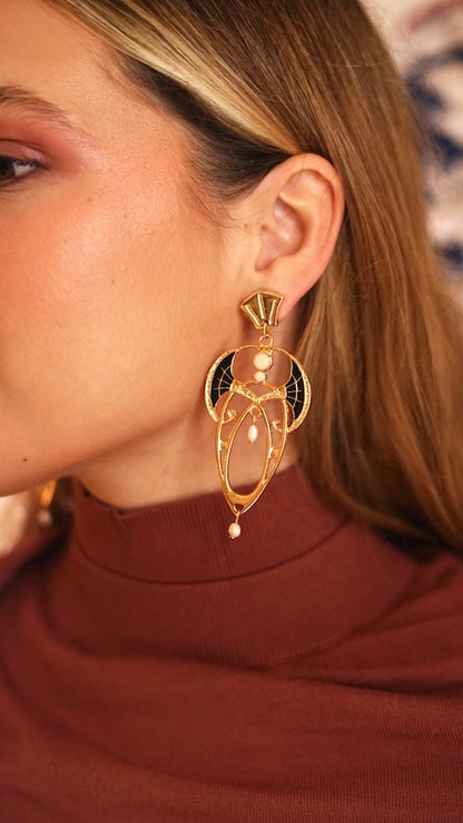 Pendientes Nenúfar Negro