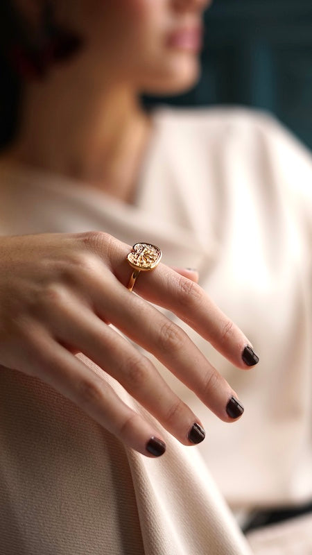 Anillo Pendulo Purpurina