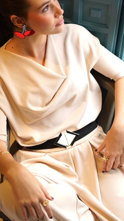 Cinturón Romboide Blanco y Negro