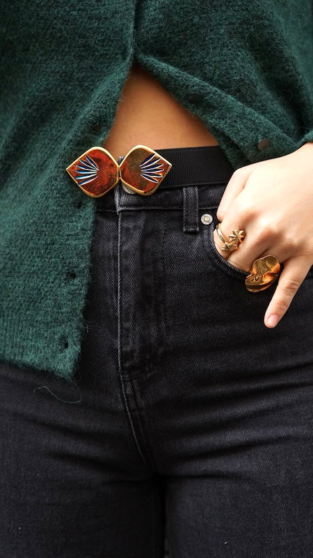 Cinturón Gotas azul