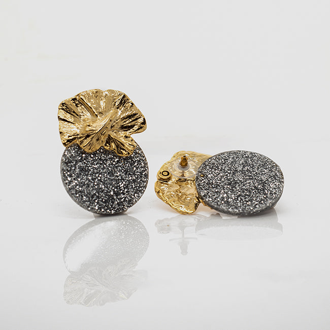 Pendientes Orquídea purpurina plata