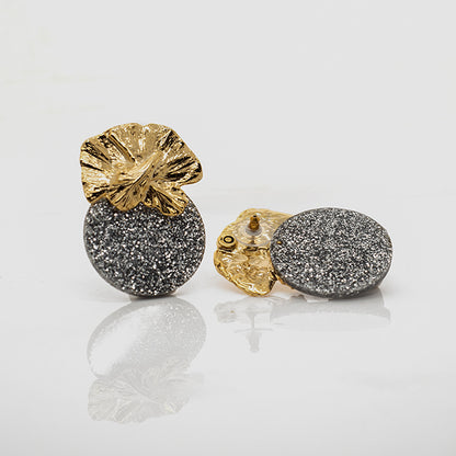 Pendientes Orquídea purpurina plata