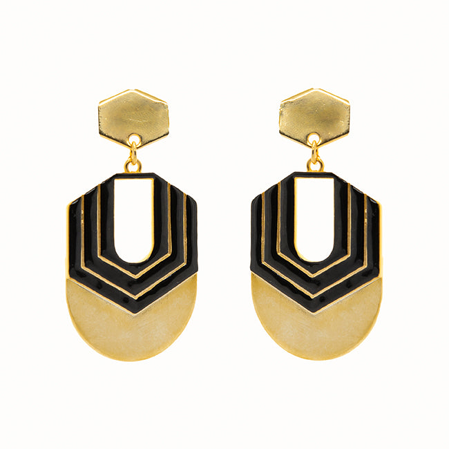 Pendientes Hexágono oro | OMI Touch Joyas