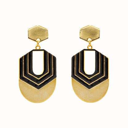 Pendientes Hexágono oro | OMI Touch Joyas