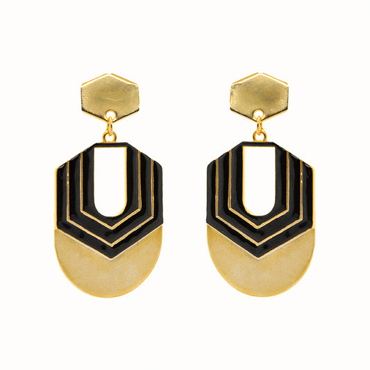 Pendientes Hexágono oro | OMI Touch Joyas